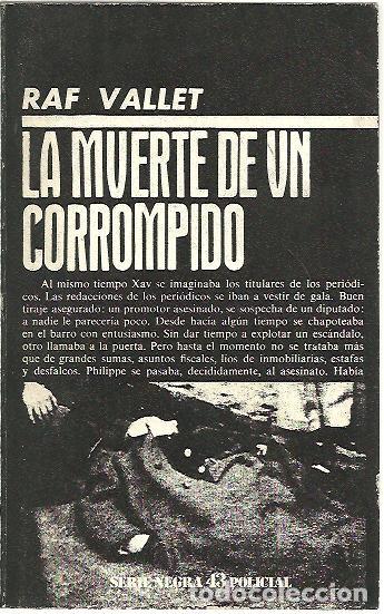Libros: LA MUERTE DE UN CORROMPIDO. - VALLET, Raf. - Foto 1