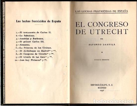Libros: EL CONGRESO DE UTRECHT. - DANVILA, Alfonso. - Foto 1