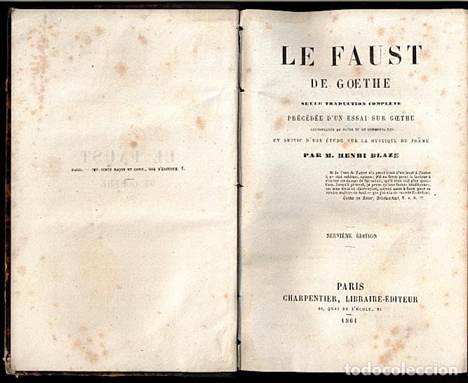Libros: LE FAUST. - GOETHE. - Foto 1