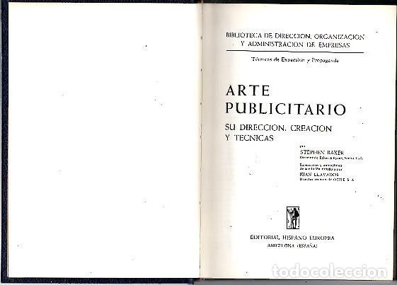 Libros: ARTE PUBLICITARIO. - BAKER, Stephen. - Foto 1