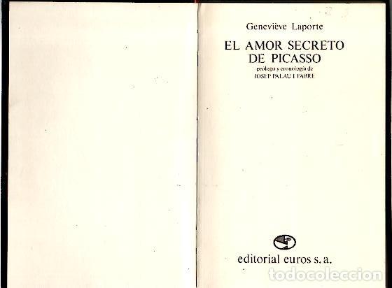 Libros: EL AMOR SECRETO DE PICASSO. - LAPORTE, Genevi&egrave;ve. - Foto 1