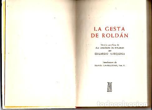 Libros: LA GESTA DE ROLDAN. - MARQUINA, Eduardo (versi&oacute;n). - Foto 1