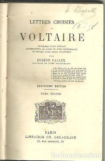 Libros: LETTRES CHOISIES DE VOLTAIRE. II. - VOLTAIRE. - Foto 1