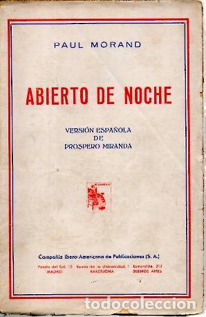 Libros: ABIERTO DE NOCHE. - MORAND, Paul. - Foto 1