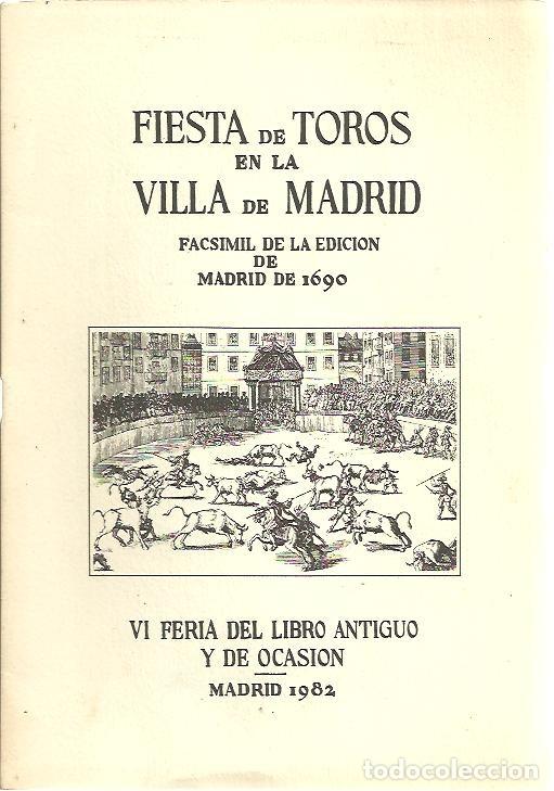Libros: FIESTA DE TOROS EN LA VILLA DE MADRID. - ANONIMO. - Foto 1
