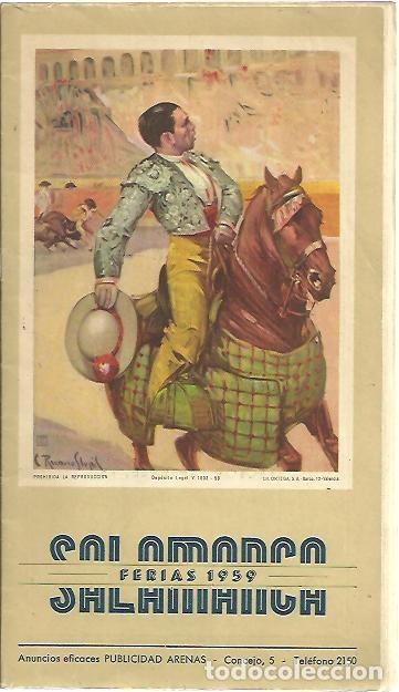 Libros: SALAMANCA. PROGRAMA TAURINO DE FERIAS 1959. - PROGRAMA. - Foto 1