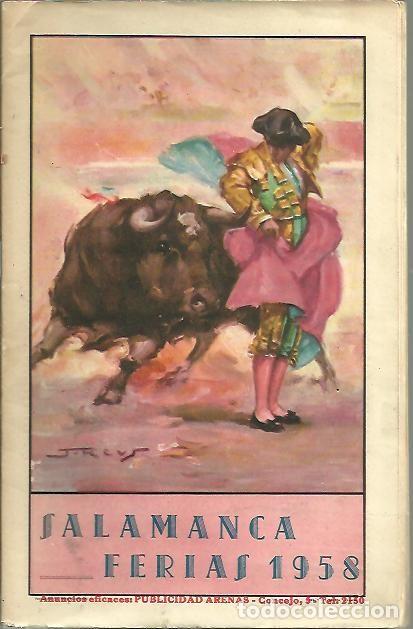 Libros: SALAMANCA. PROGRAMA TAURINO DE FERIAS. A&Ntilde;O 1958. - PROGRAMA. - Foto 1