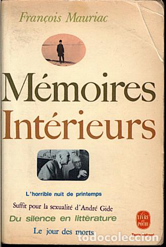 Libros: MEMOIRES INTERIEURS. - MAURIAC, Fran&ccedil;ois. - Foto 1