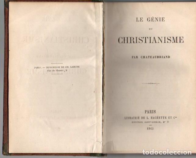 Libros: LE GENIE DU CHRISTIANISME. - CHATEAUBRIAND. - Foto 1
