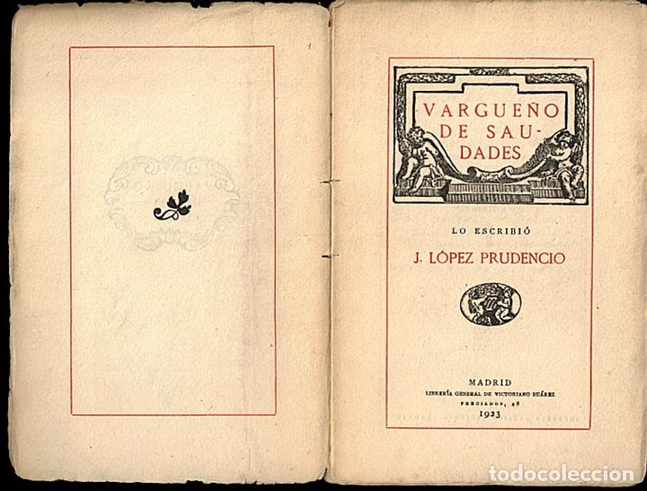 Libros: VARGUE&Ntilde;O DE SAUDADES. - LOPEZ PRUDENCIO, J. - Foto 1