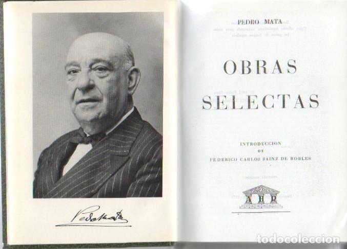Libros: OBRAS SELECTAS. - MATA, Pedro. - Foto 1