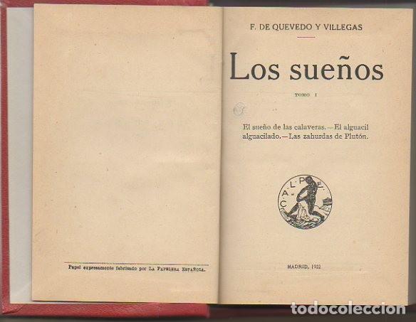 Libros: LOS SUE&Ntilde;OS. - QUEVEDO Y VILLEGAS, Francisco de. - Foto 1