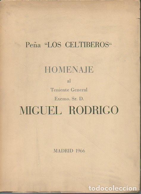 Libros: HOMENAJE AL TENIENTE GENERAL EXCMO. SR. D. MIGUEL RODRIGO. - AA.VV. - Foto 1