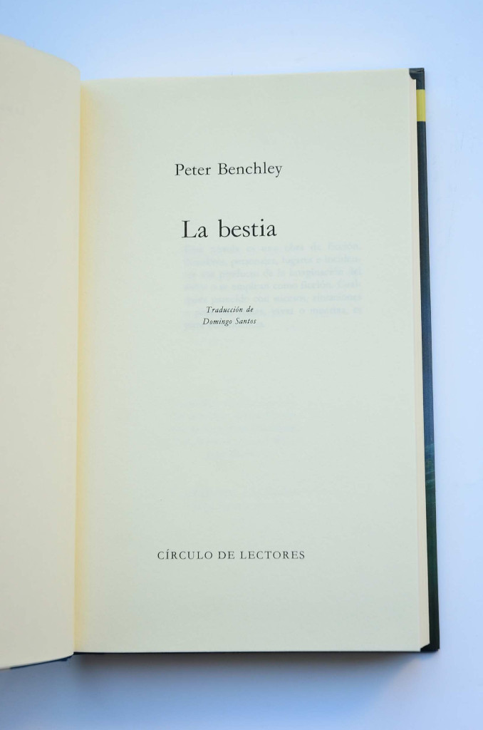 Libros: La Bestia - BENCHLEY, Peter - Foto 3