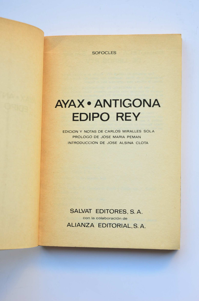 Libros: Ayax , Ant&iacute;gona , Edipo Rey - S&Oacute;FOCLES - Foto 2