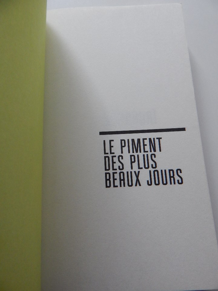 Libros: Le piment des plus beaux jours - J&eacute;r&ocirc;me Nouhoua&iuml; - Foto 3
