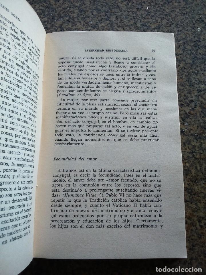 Libros: PATERNIDAD RESPONSABLE -- JOSE LUIS SORIA -- RIALP 1973 -- - Foto 2