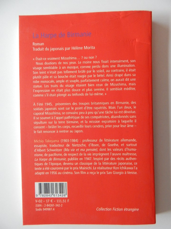 Libros: La Harpe de Birmanie - Michio Takeyama, 2002 - Libro franc&eacute;s - Foto 3