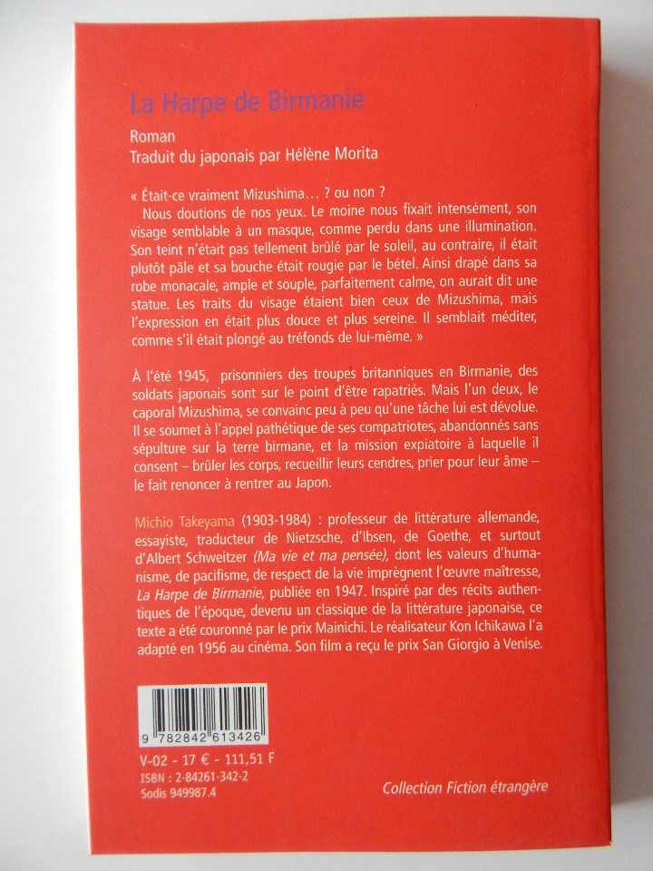 Libros: La Harpe de Birmanie - Michio Takeyama, 2002 - Libro franc&eacute;s - Foto 3