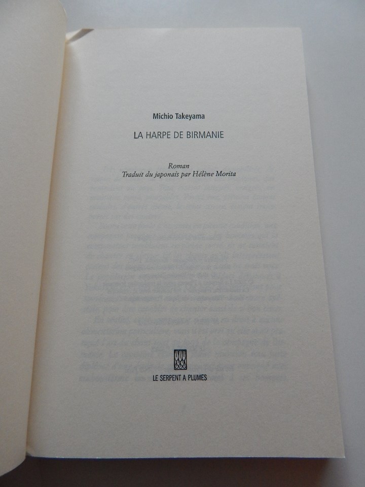 Libros: La Harpe de Birmanie - Michio Takeyama, 2002 - Libro franc&eacute;s - Foto 5