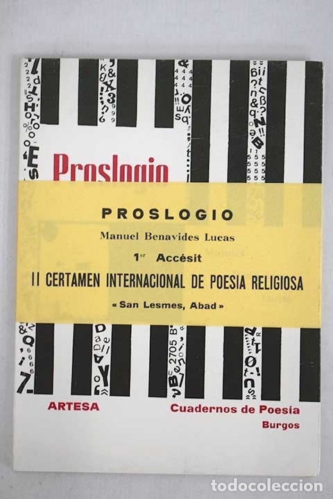 Libros: Proslogio: Benavides, Manuel.- Benavides, Manuel - Foto 1