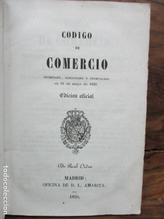 Libros: C&Oacute;DIGO DE COMERCIO, DECRETADO, SANCIONADO Y PROMULGADO EN 30 DE MAYO DE 1829. - Foto 1