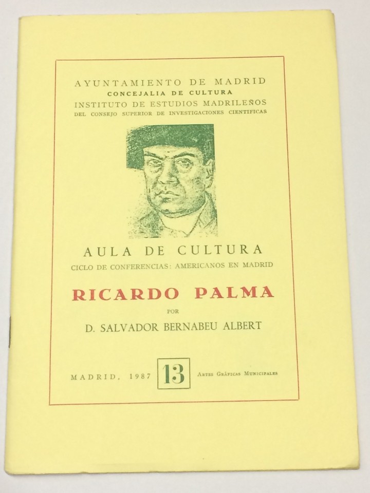 Libros: BERNABEU ALBERT, Salvador. - Ricardo Palma. - Foto 1