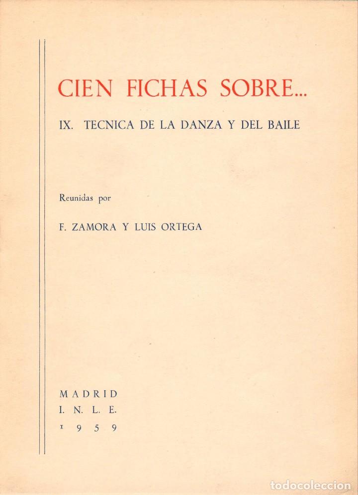 Libros: CIEN FICHAS SOBRE... T&Eacute;CNICA DE LA DANZA Y DEL BAILE