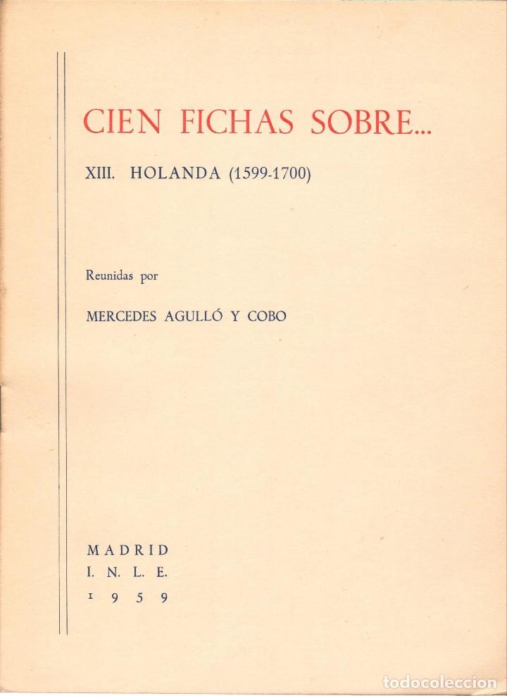 Libros: CIEN FICHAS SOBRE... HOLANDA (1599-1700)