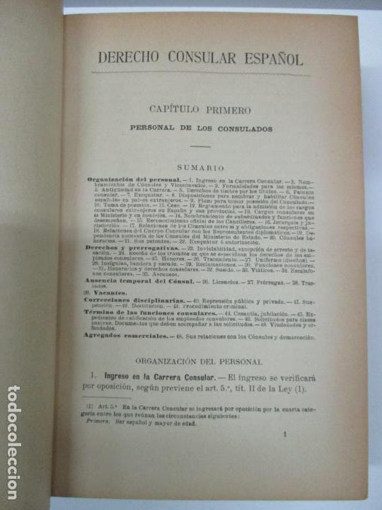 Libros: DERECHO CONSULAR ESPA&Ntilde;OL. - MALUQUER Y SALVADOR, Miguel. - Foto 2