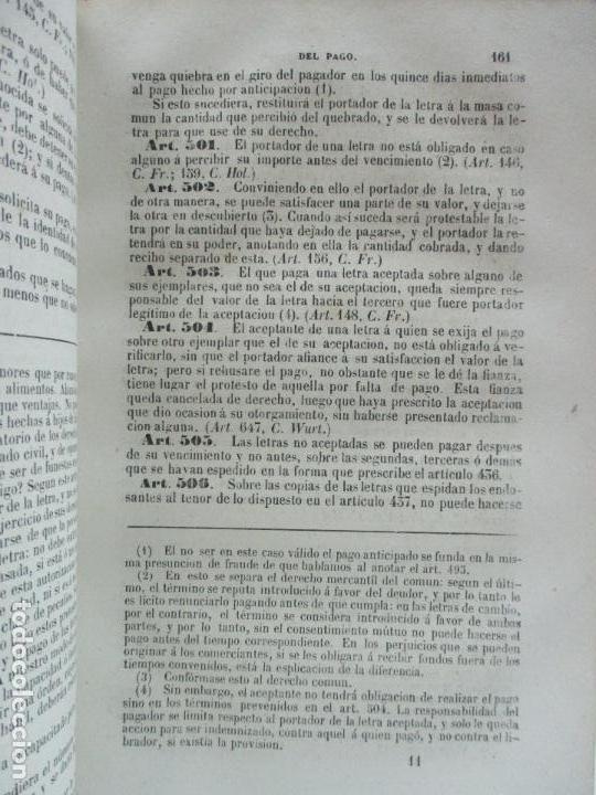 Libros: C&Oacute;DIGO DE COMERCIO, CONCORDADO Y ANOTADO, precedido de una INTRODUCCION hist&oacute;rico-comparada, y segui - Foto 4