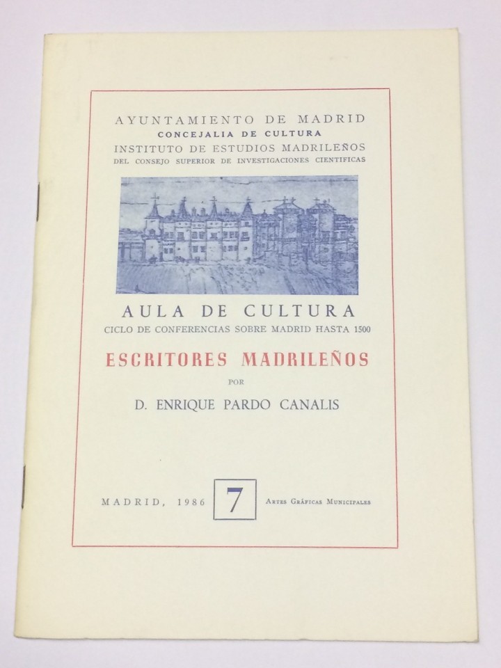 Libros: PARDO CANALIS, Enrique. - Escritores madrile&ntilde;os. - Foto 1