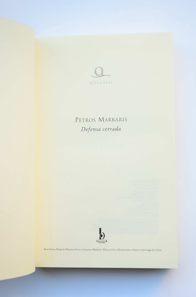 Libros: Defensa cerrada - MARKARIS, Petros - Foto 2