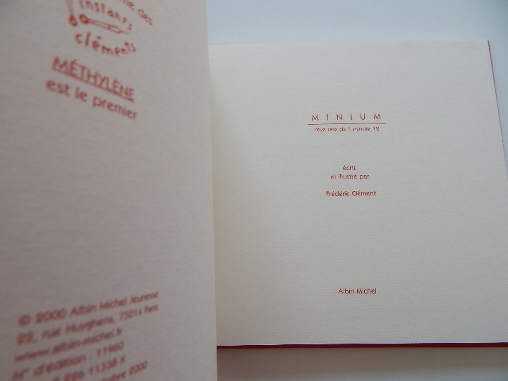 Libros: Minium R&ecirc;ve rare de 1 minute 12 - Fr&eacute;d&eacute;ric Cl&eacute;ment, 2000 - Libro franc&eacute;s - Foto 4