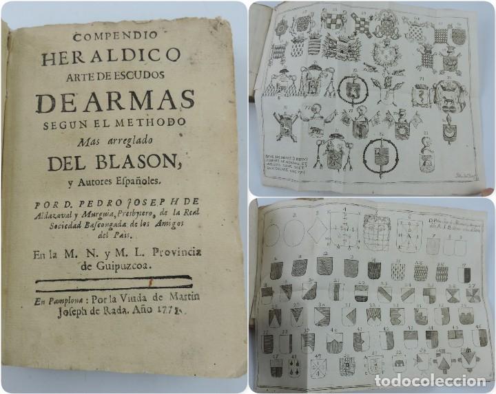 Libros: Compendio her&aacute;ldico, arte de escudos de armas, A&ntilde;o 1975, Heraldica Vasco-Navarra, Aldazaval y Murgu&iacute;