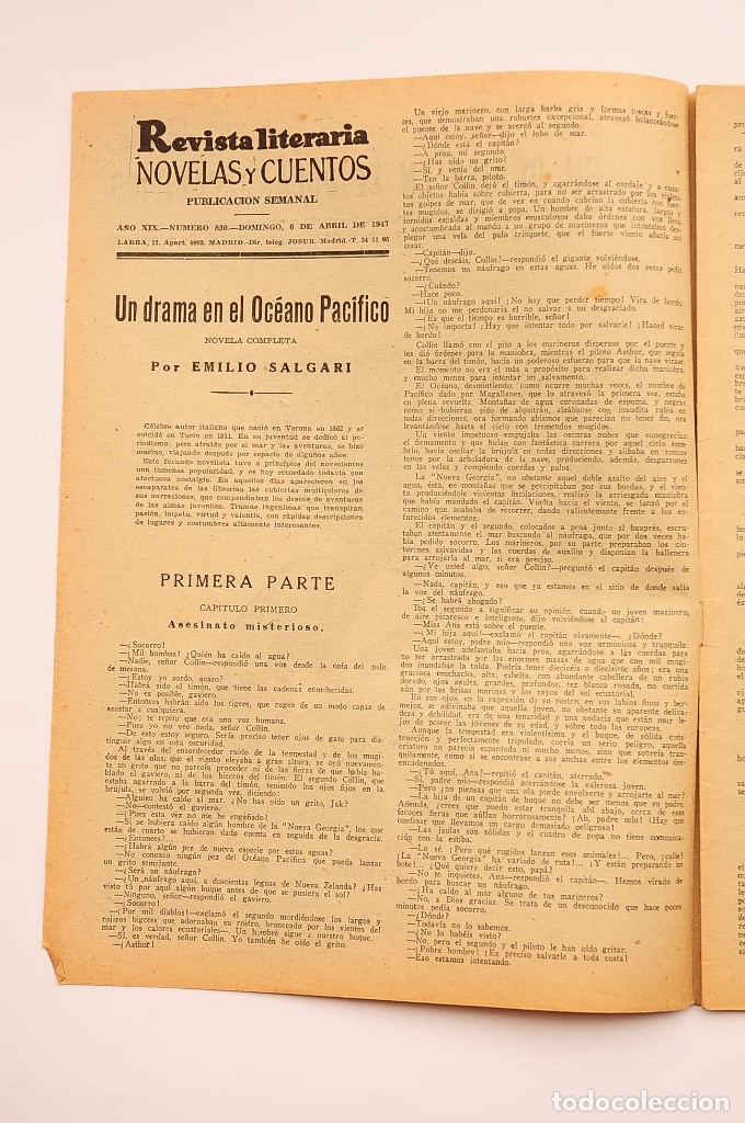 Libros: Un drama en el Oc&eacute;ano Pac&iacute;fico - SALGARI, Emilio - Foto 2