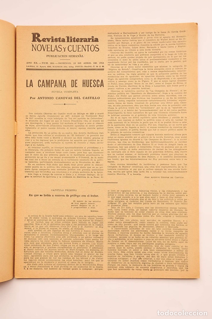 Libros: La campana de Huesca - C&Aacute;NOVAS DEL CASTILLO, Antonio - Foto 2