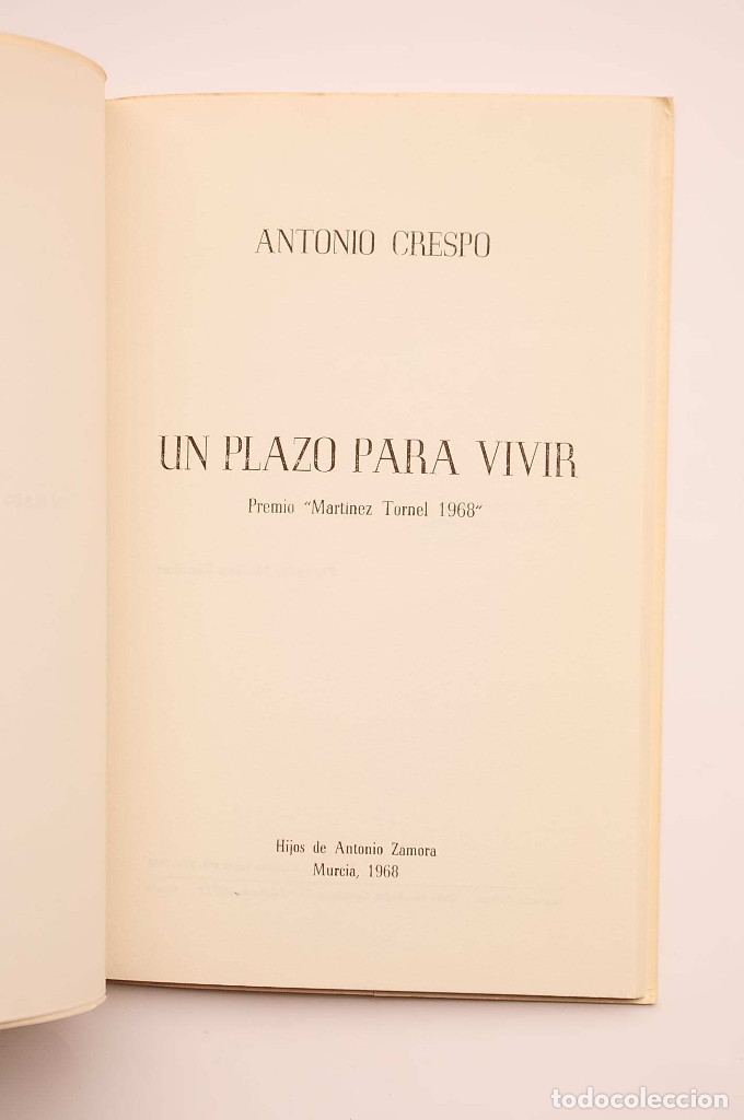 Libros: Un plazo para vivir - CRESPO, Antonio - Foto 2