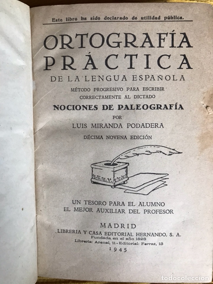 Libros: Ortograf&iacute;a pr&aacute;ctica de la Lengua Espa&ntilde;ola - 1945 - Foto 1