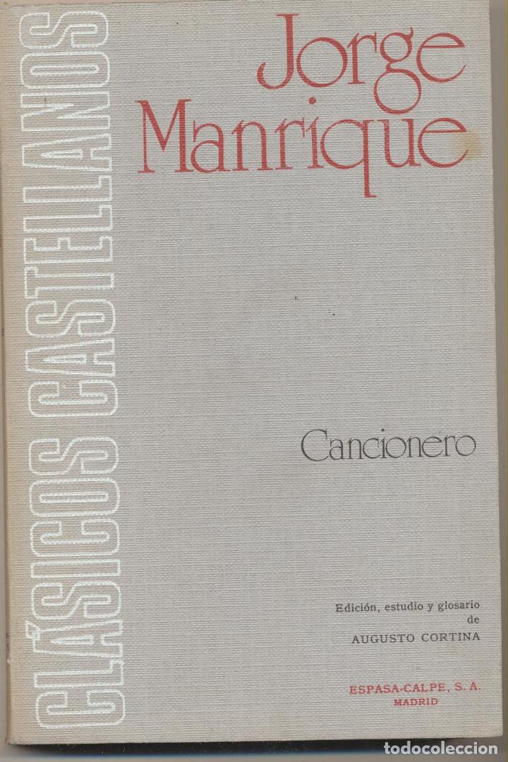 Libros: Jorge Manrique. Cancionero. Espasa Calpe 1975. - Foto 1