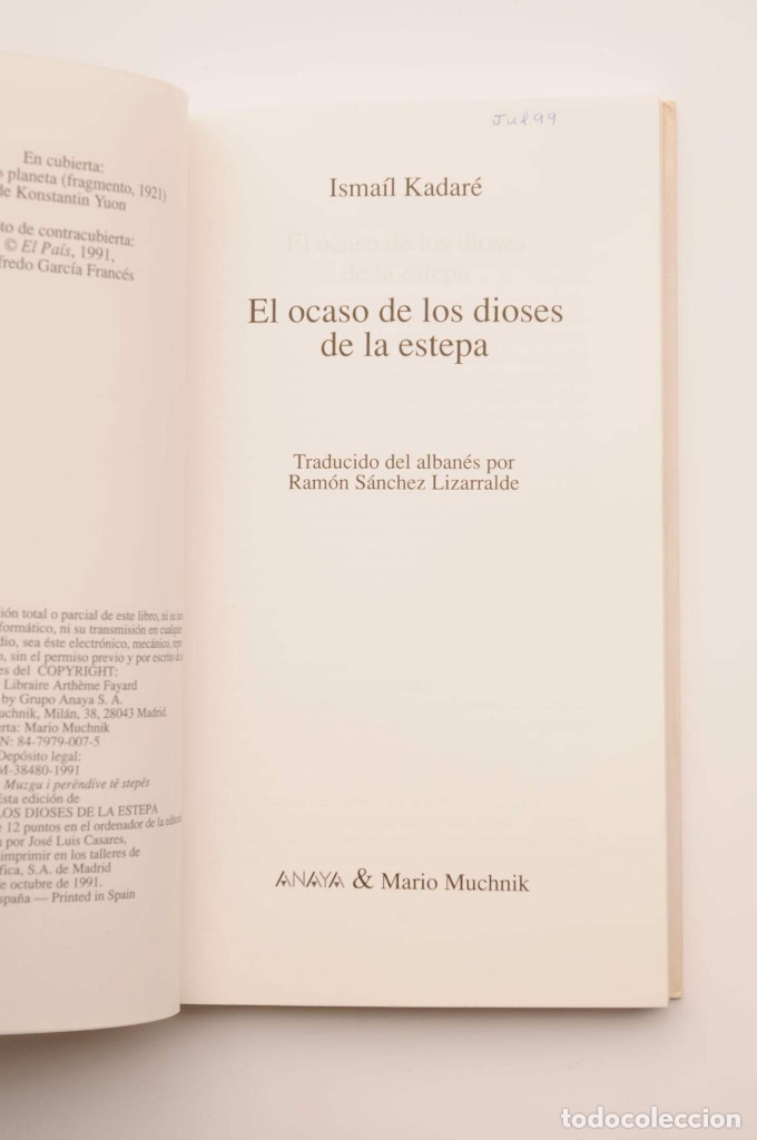 Libros: El ocaso de los dioses de la estepa - KADAR&Eacute;, Isma&iacute;l - Foto 2