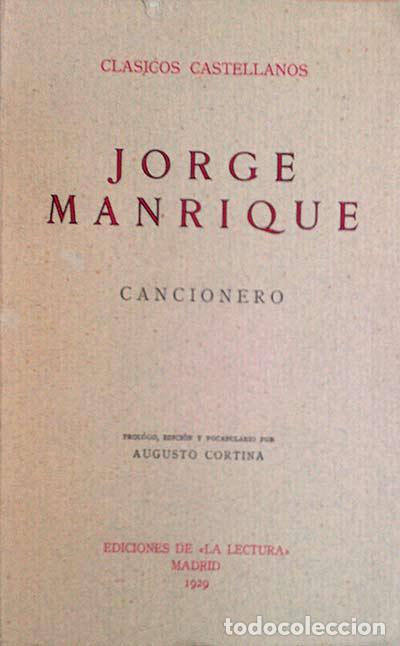 Libros: Jorge Manrique Cancionero - Jorge Manrique - Foto 1