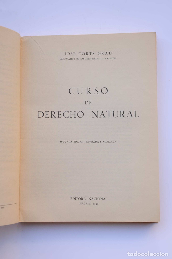 Libros: Curso de derecho natural - CORTS GRAU - Foto 2