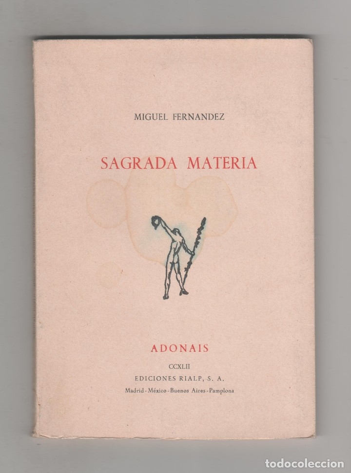 Libros: Sagrada materia. - FERN&Aacute;NDEZ, MIGUEL: - Foto 1