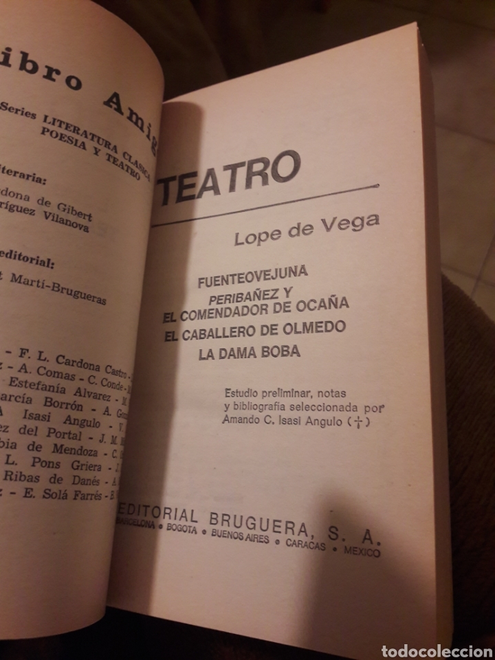 Libros: Teatro Lope de Vega. Ed Bruguera 1969 - Foto 3