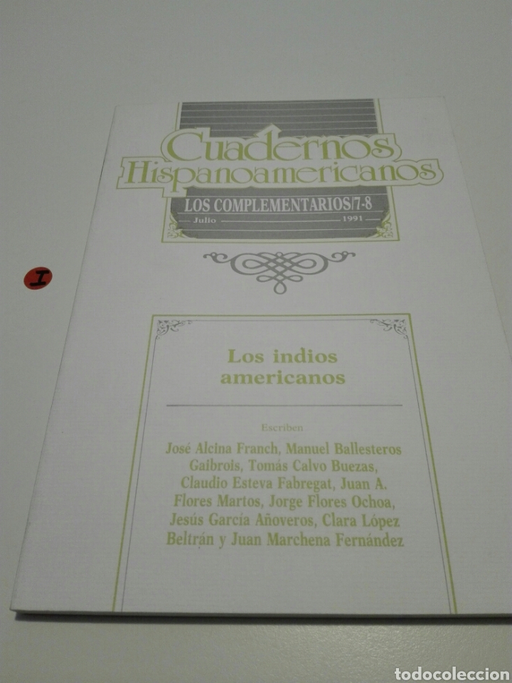 Libros: CUADERNOS HISPANOAMERICANOS. LOS COMPLEMENTARIOS 7/8. JULIO 1991. LOS INDIOS AMERICANOS. - Foto 1