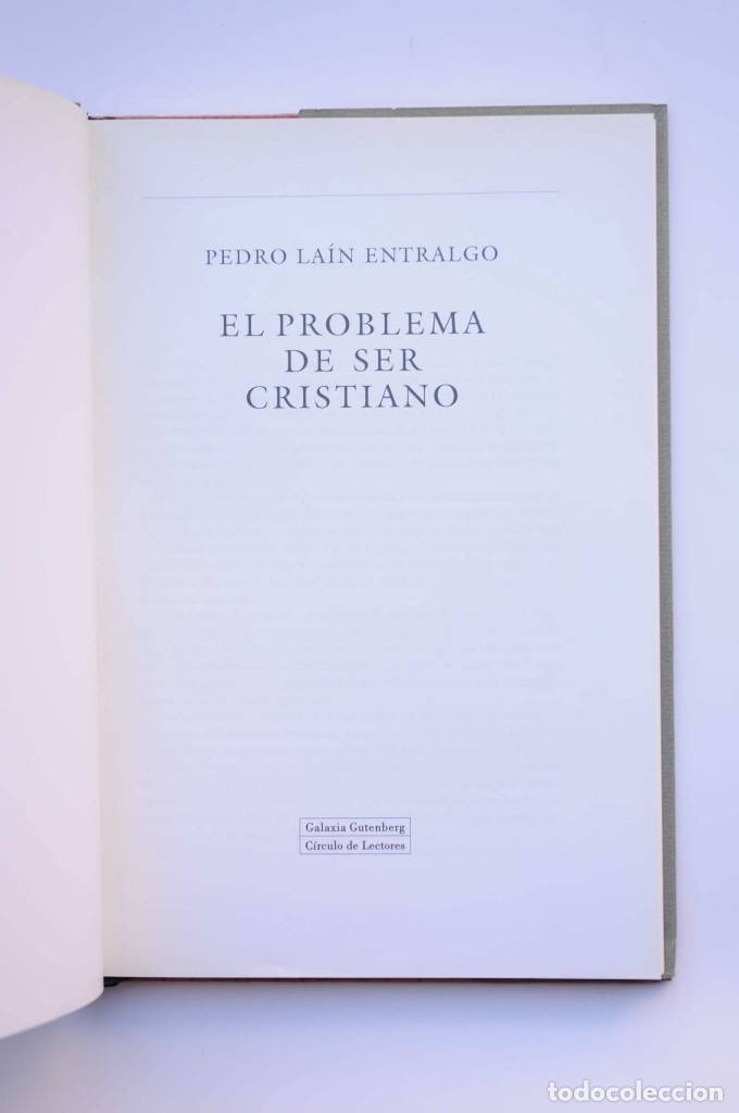 Libros: El problema de ser cristiano - LA&Iacute;N ENTRALGO, Pedro - Foto 3