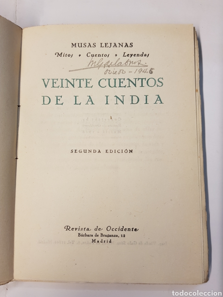 Libros: Veinte cuentos de la india - Revista de Occidente - 1945 - Foto 3