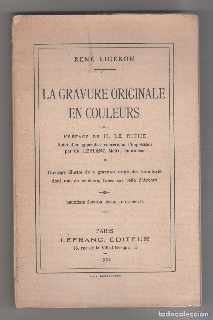 Libros: La gravure originale en couleurs. - LIGERON, Ren&eacute;: - Foto 1