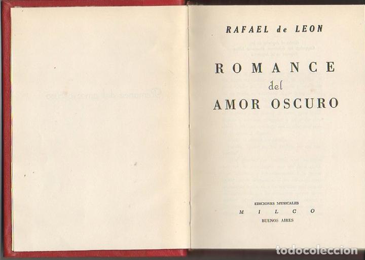 Libros: ROMANCE DEL AMOR OSCURO. - LEON, Rafael de. - Foto 1